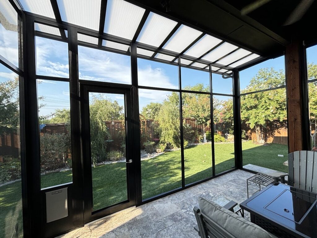 Finished Lanai Screen Enclosure with Relaxing Setup - (Lifestyle-Focused Visual)